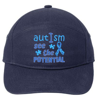 Autism I See The Potential 7-Panel Snapback Hat