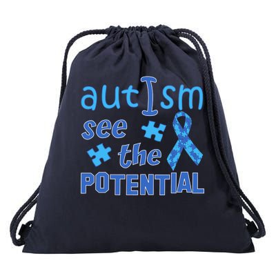 Autism I See The Potential Drawstring Bag