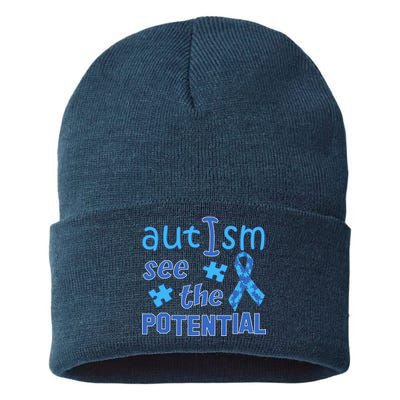 Autism I See The Potential Sustainable Knit Beanie