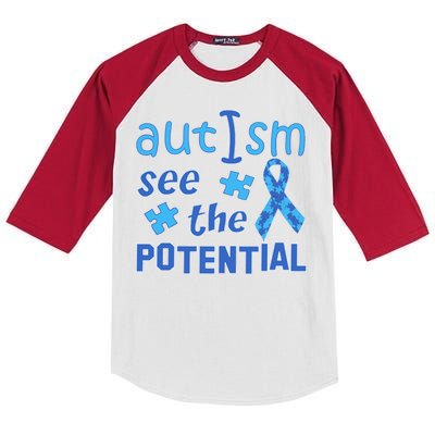 Autism I See The Potential Kids Colorblock Raglan Jersey