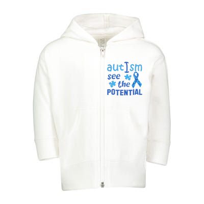 Autism I See The Potential Toddler Zip Fleece Hoodie