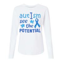 Autism I See The Potential Womens Cotton Relaxed Long Sleeve T-Shirt