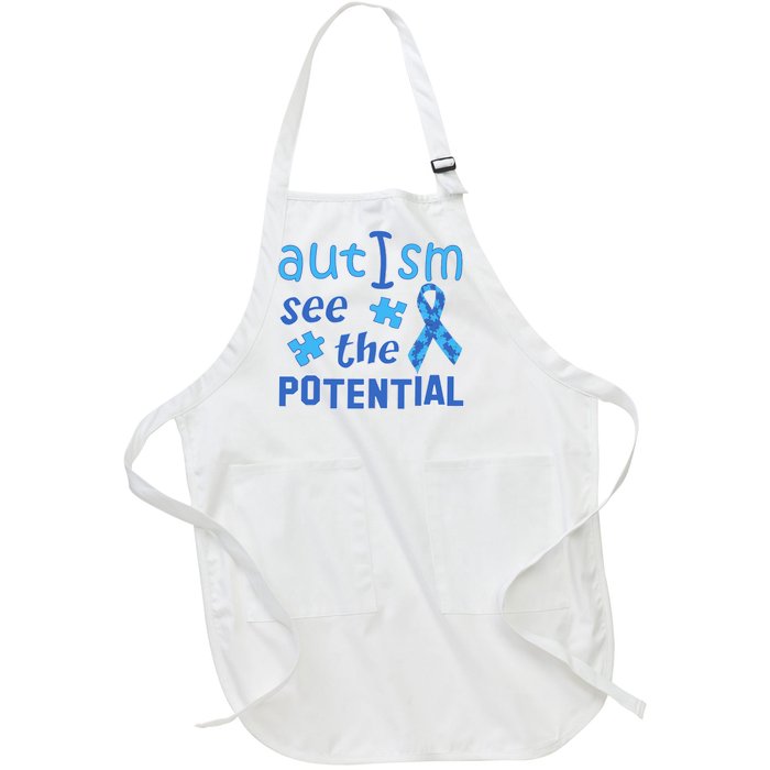 Autism I See The Potential Full-Length Apron With Pockets