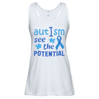 Autism I See The Potential Ladies Essential Flowy Tank