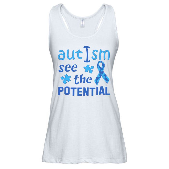 Autism I See The Potential Ladies Essential Flowy Tank