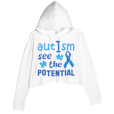 Autism I See The Potential Crop Fleece Hoodie