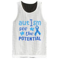 Autism I See The Potential Mesh Reversible Basketball Jersey Tank