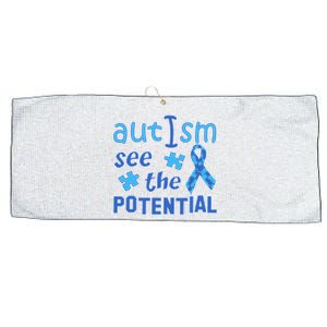 Autism I See The Potential Large Microfiber Waffle Golf Towel