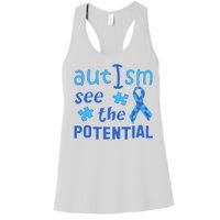 Autism I See The Potential Women's Racerback Tank