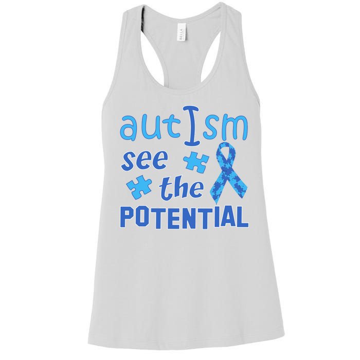 Autism I See The Potential Women's Racerback Tank