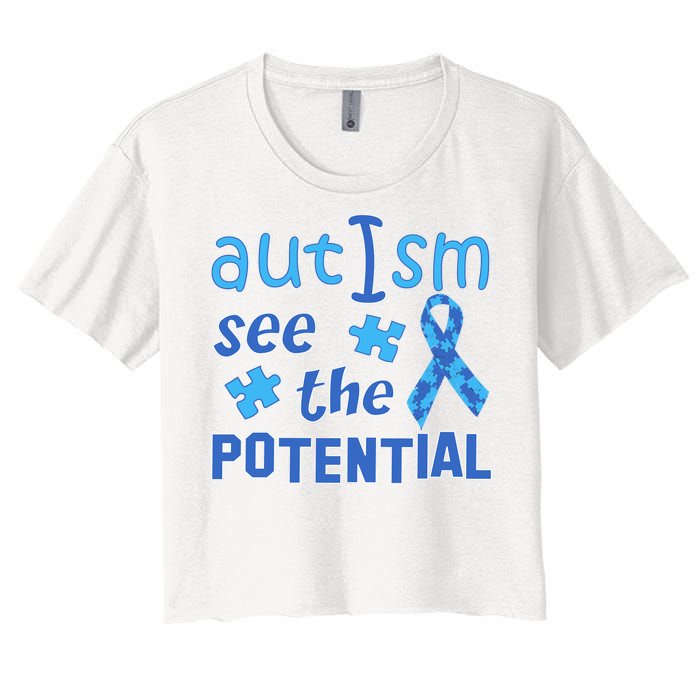 Autism I See The Potential Women's Crop Top Tee