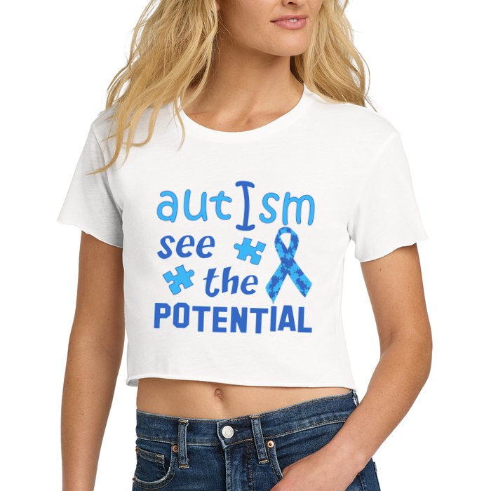 Autism I See The Potential Crop Top