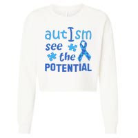 Autism I See The Potential Cropped Pullover Crew