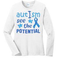 Autism I See The Potential Ladies Long Sleeve Shirt