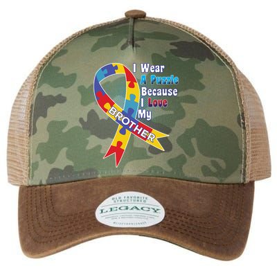 Autism I Wear A Puzzle Because I Love My Brother Legacy Tie Dye Trucker Hat