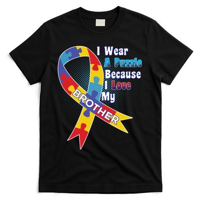 Autism I Wear A Puzzle Because I Love My Brother T-Shirt