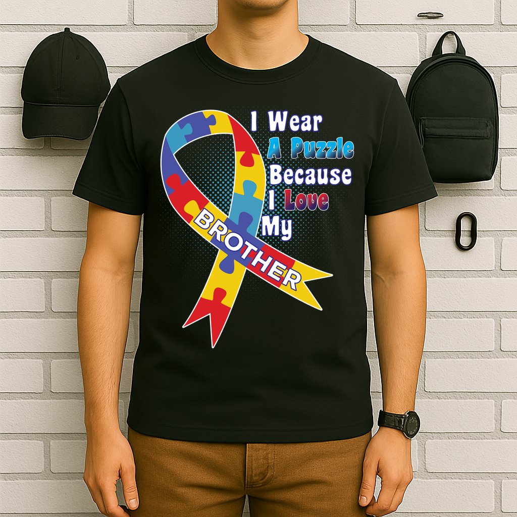 Autism I Wear A Puzzle Because I Love My Brother T-Shirt