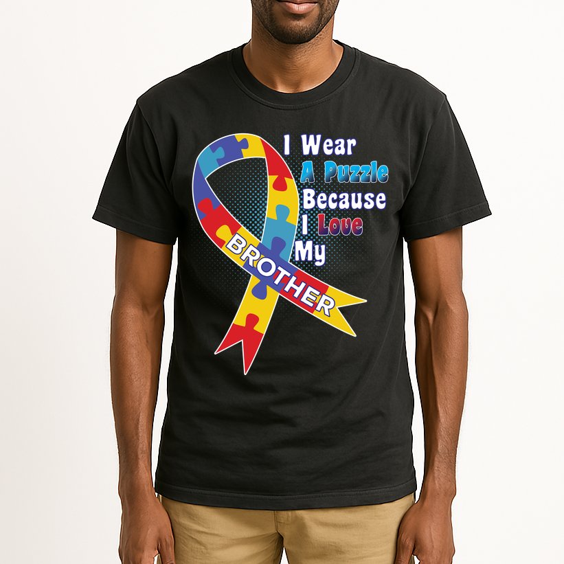 Autism I Wear A Puzzle Because I Love My Brother Tall T-Shirt