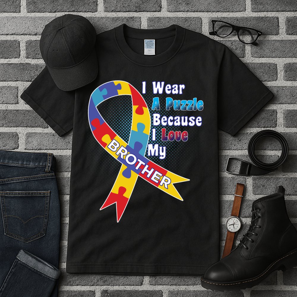 Autism I Wear A Puzzle Because I Love My Brother Tall T-Shirt