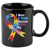 Autism I Wear A Puzzle Because I Love My Brother 11oz C Handle Ceramic Mug