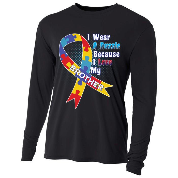 Autism I Wear A Puzzle Because I Love My Brother Cooling Performance Long Sleeve Crew