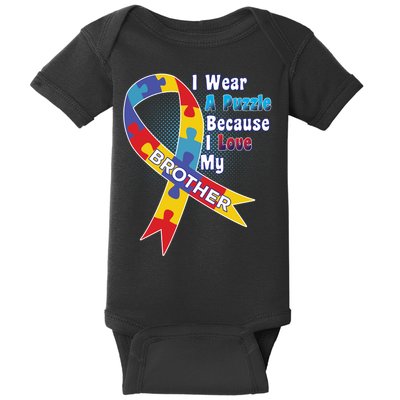 Autism I Wear A Puzzle Because I Love My Brother Baby Bodysuit