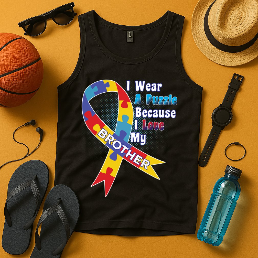 Autism I Wear A Puzzle Because I Love My Brother Tank Top