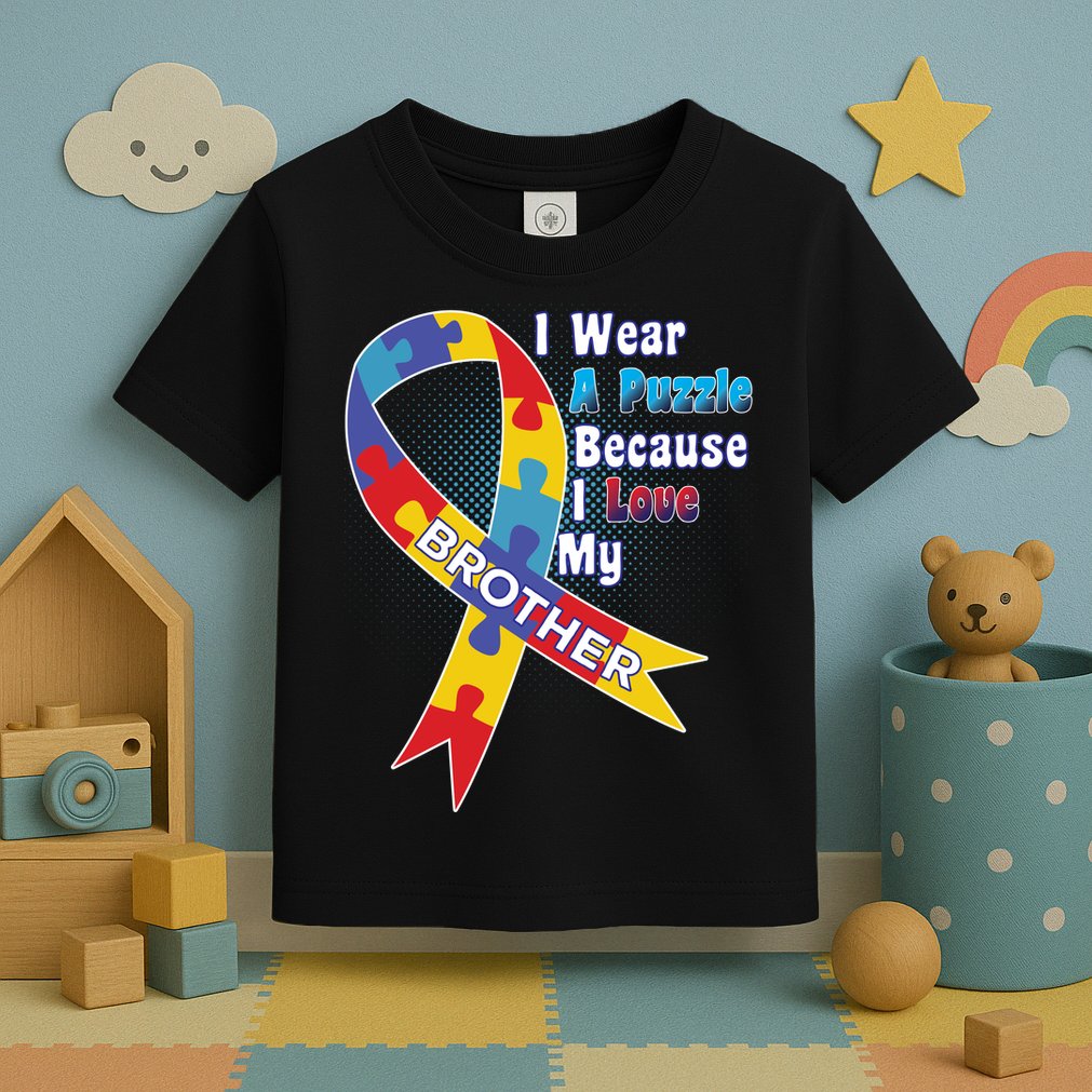 Autism I Wear A Puzzle Because I Love My Brother Toddler T-Shirt