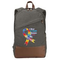 Autism I Wear A Puzzle Because I Love My Brother Cotton Canvas Backpack