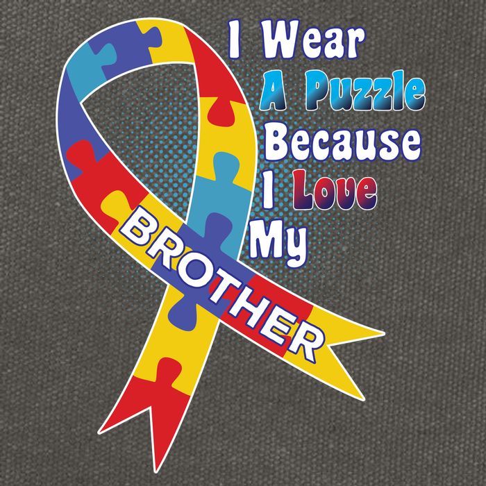 Autism I Wear A Puzzle Because I Love My Brother Cotton Canvas Backpack