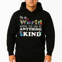 Autism In A World Where You Can Be Anything Be Kind Hoodie