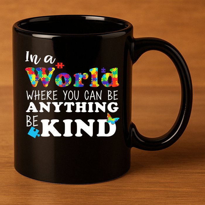 Autism In A World Where You Can Be Anything Be Kind 11oz C Handle Ceramic Mug