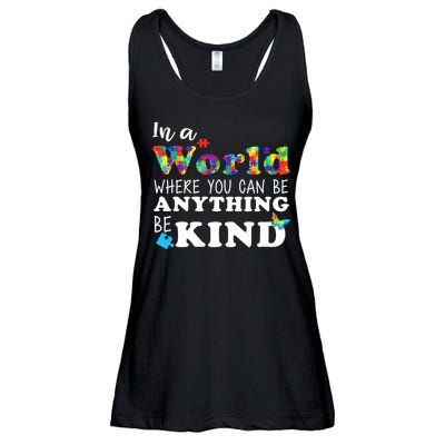 Autism In A World Where You Can Be Anything Be Kind Ladies Essential Flowy Tank