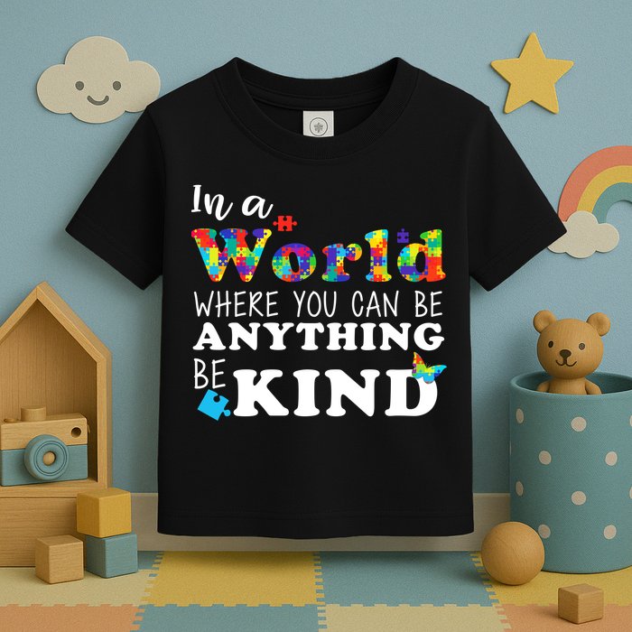 Autism In A World Where You Can Be Anything Be Kind Toddler T-Shirt
