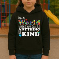 Autism In A World Where You Can Be Anything Be Kind Kids Hoodie