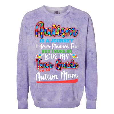 Autism Is A Journey Colorblast Crewneck Sweatshirt