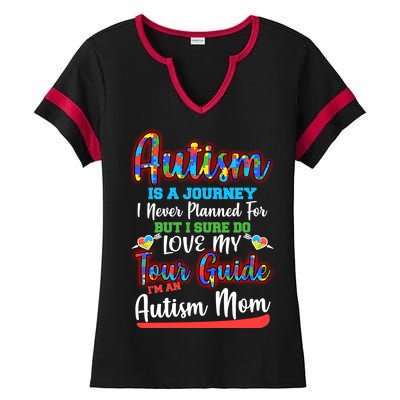 Autism Is A Journey Ladies Halftime Notch Neck Tee