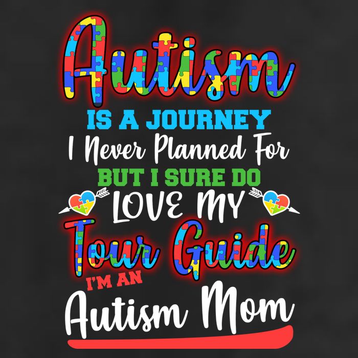 Autism Is A Journey 7 Panel Mesh Trucker Snapback Hat