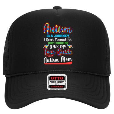 Autism Is A Journey High Crown Mesh Back Trucker Hat