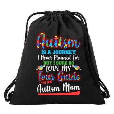 Autism Is A Journey Drawstring Bag