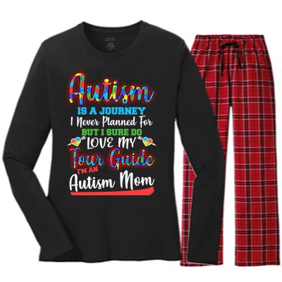 Autism Is A Journey Women's Long Sleeve Flannel Pajama Set 