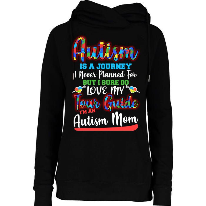 Autism Is A Journey Womens Funnel Neck Pullover Hood