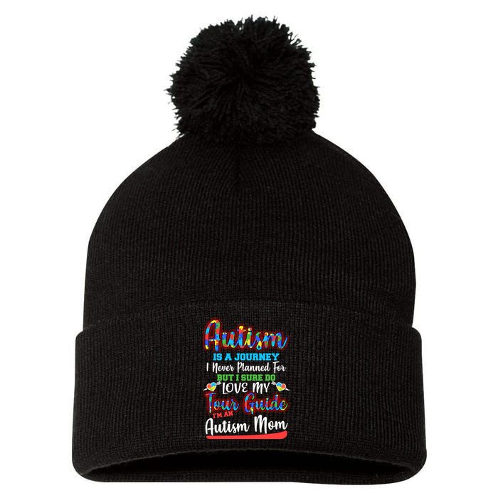 Autism Is A Journey Pom Pom 12in Knit Beanie