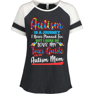 Autism Is A Journey Enza Ladies Jersey Colorblock Tee