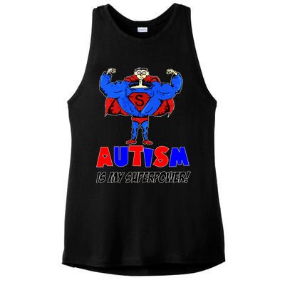 Autism Is My Super Power Ladies PosiCharge Tri-Blend Wicking Tank