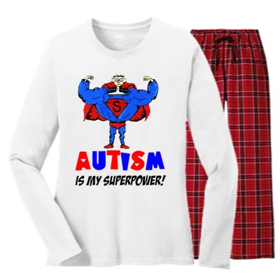 Autism Is My Super Power Women's Long Sleeve Flannel Pajama Set 