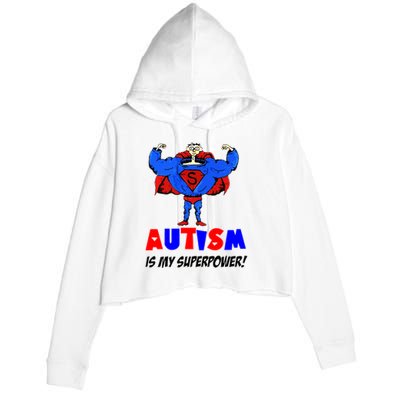 Autism Is My Super Power Crop Fleece Hoodie