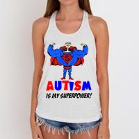 Autism Is My Super Power Women's Knotted Racerback Tank