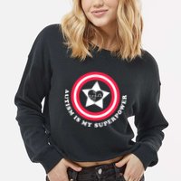 Autism Is My SuperPower Cropped Pullover Crew