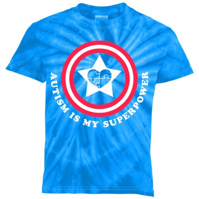 Autism Is My SuperPower Kids Tie-Dye T-Shirt